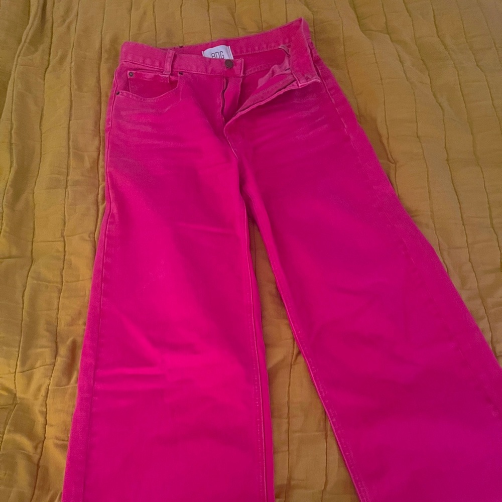 BDG high and wide 100% cotton denim hot pink jeans 28 Barbie Barbiecore